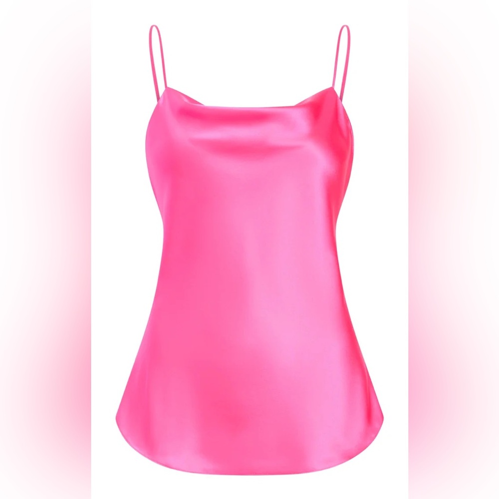 cinq a sept Hot Pink Satin Camisole